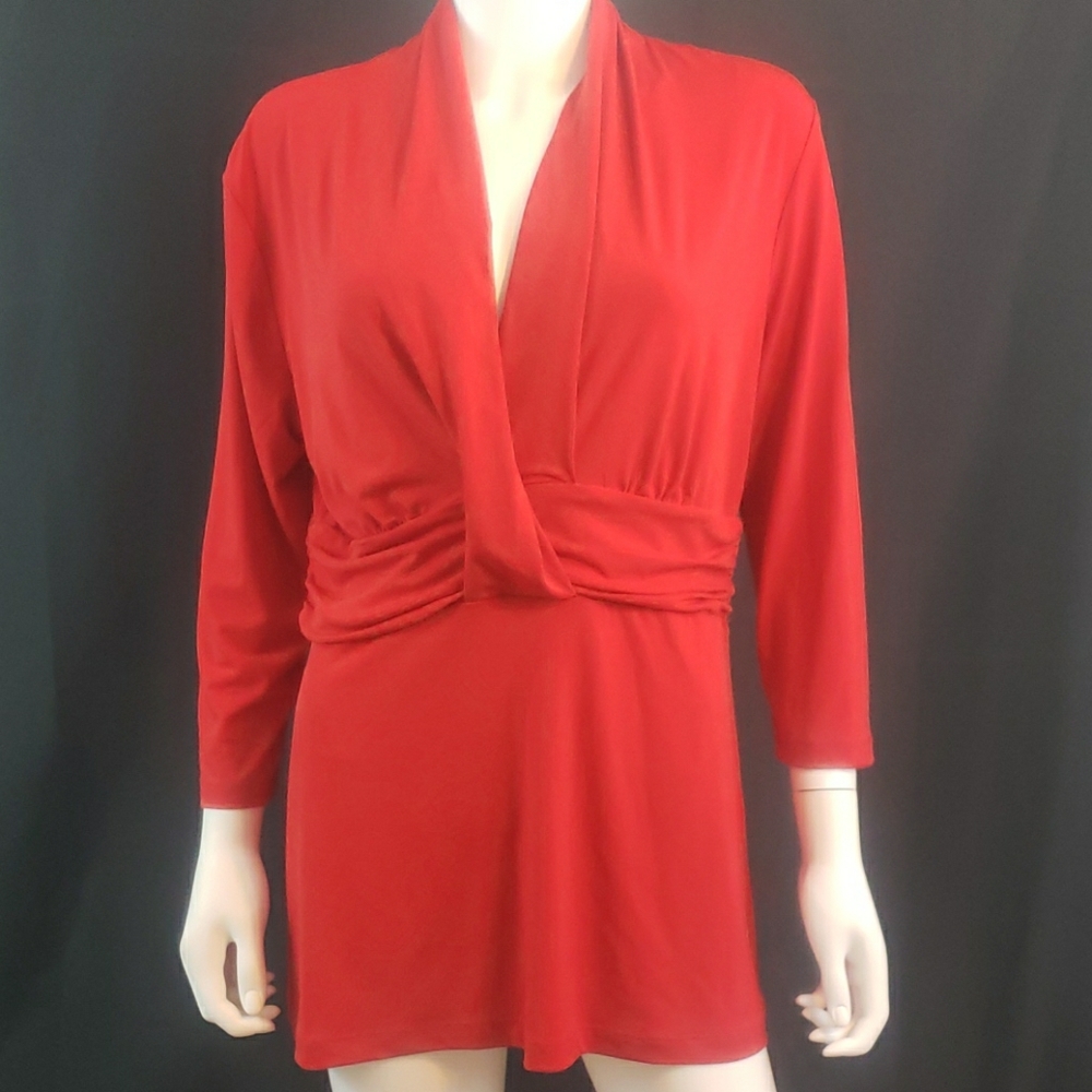 New York & co xl red long sleeve blouse